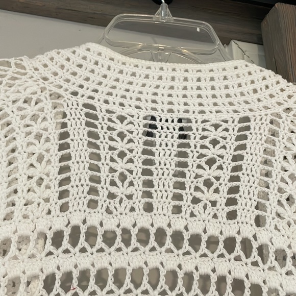 Chico's White Fringe Swim Coverup with Lace Pattern - Picture 8 of 10